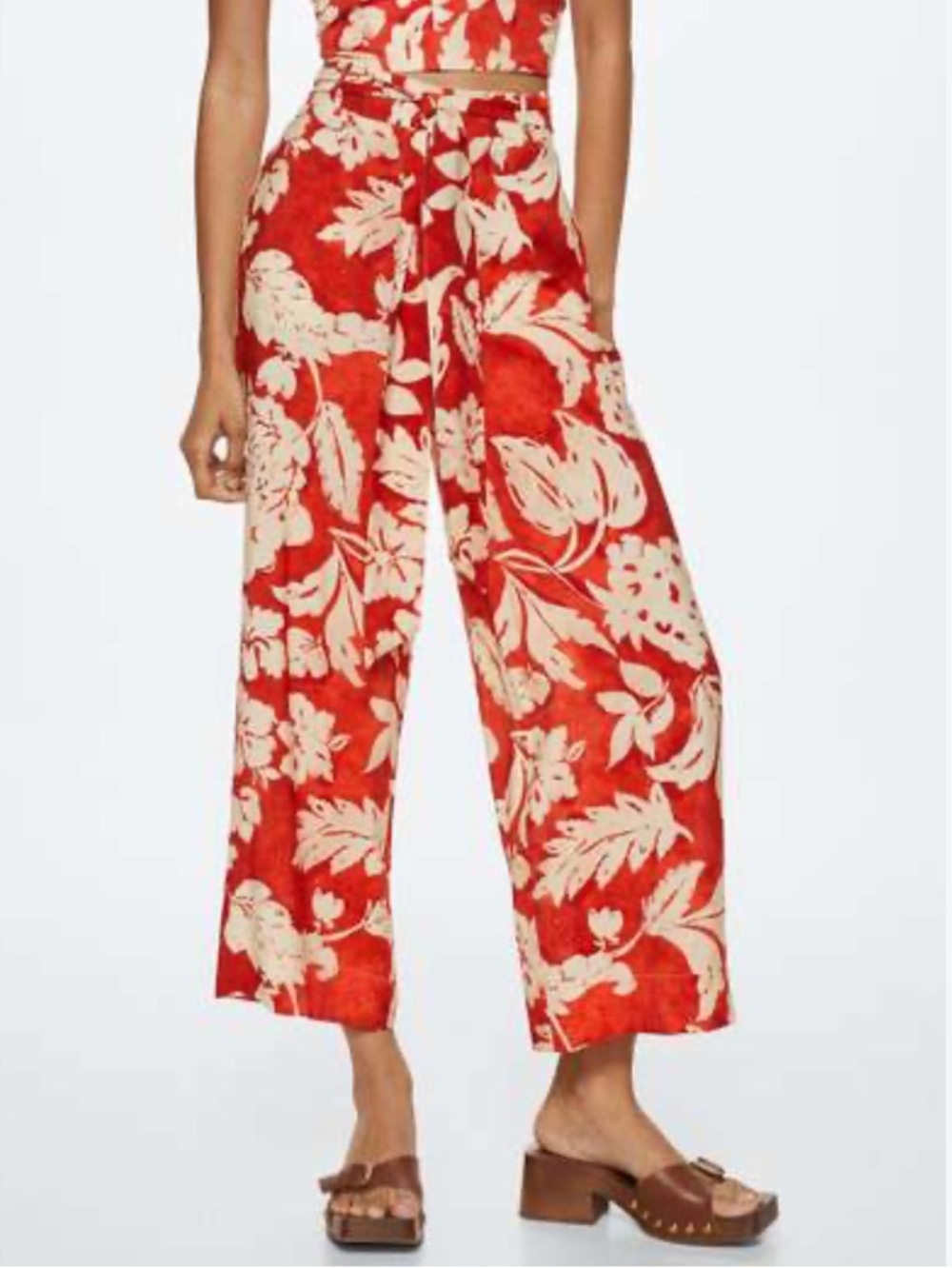 Mango wide leg floral pants.